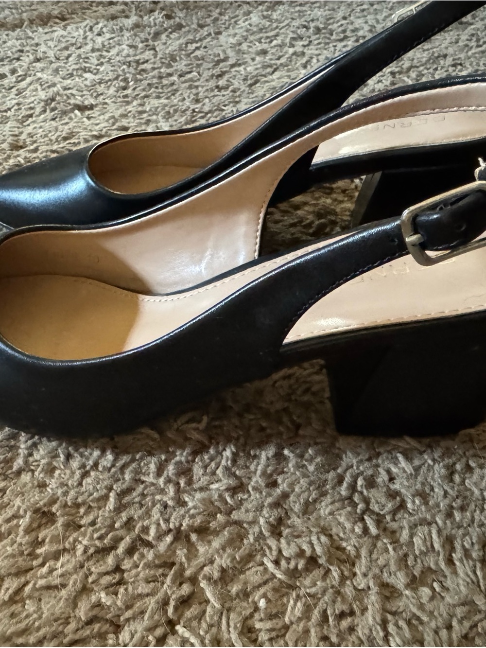 Berness Black Pointed-Toe Slingback Heels - Picture 2 of 3
